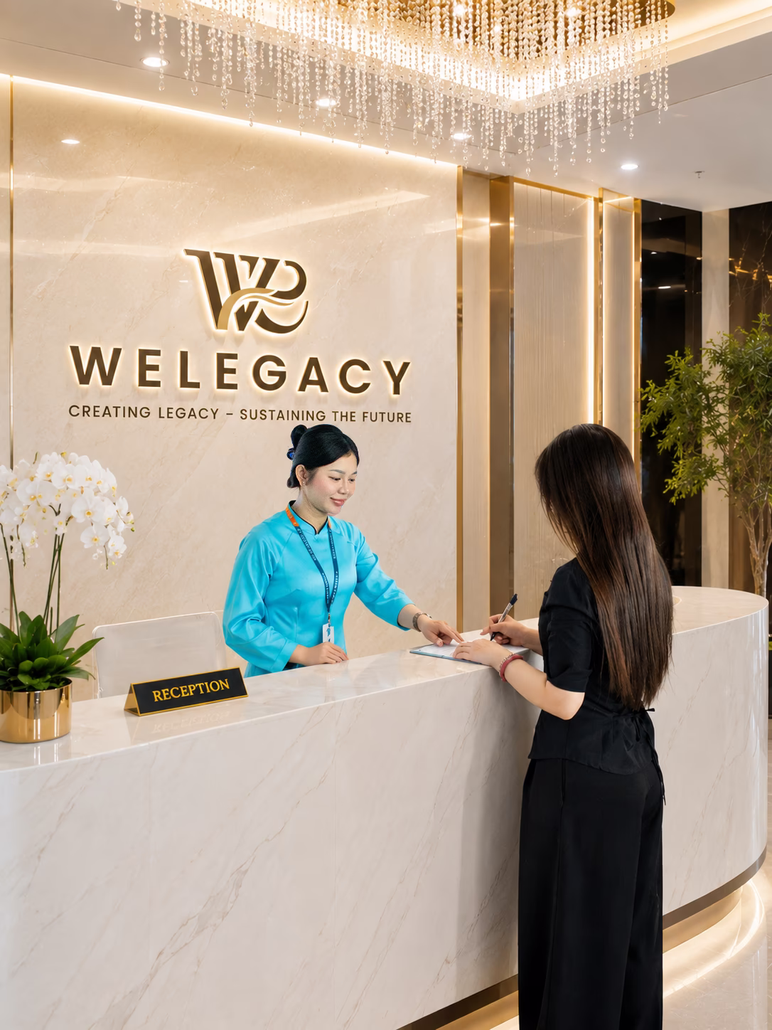 Reception service interaction in a modern managed building
